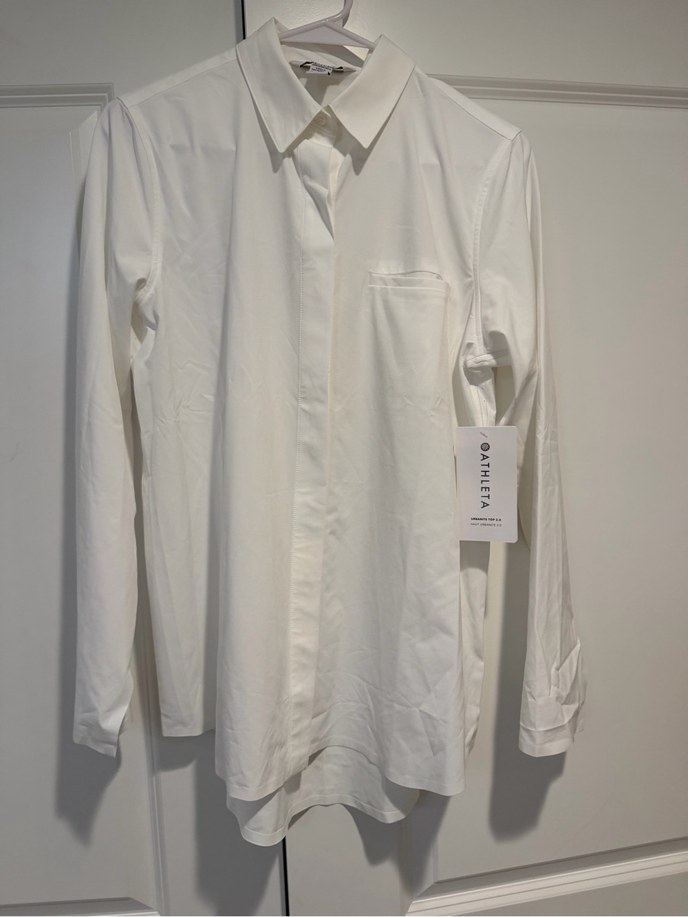 Athleta Women’s Urbanite Shirt - White Breathable Tailored Shirt